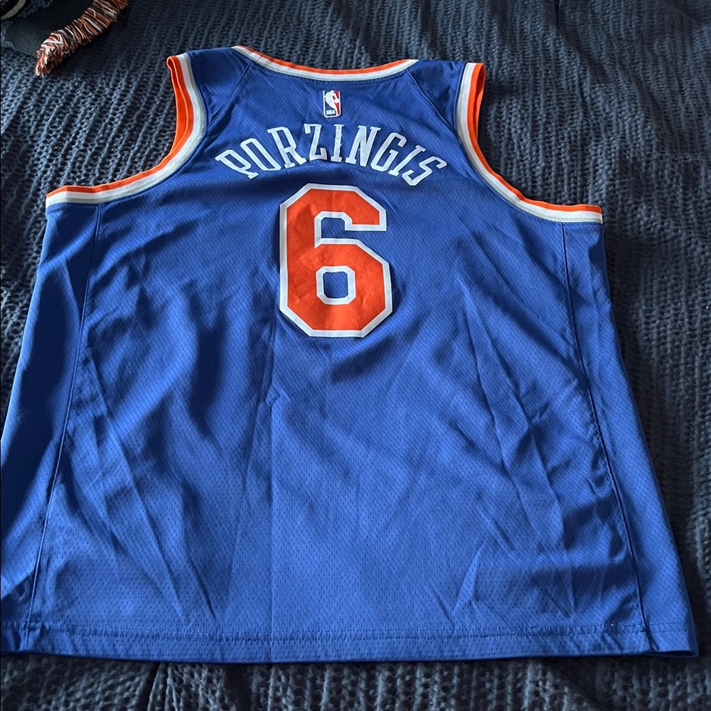 Nike Porzingis Blue and Orange New York Jersey - Picture 6 of 6
